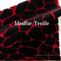 Embossed Red/Black Imitation Rabbit Fur